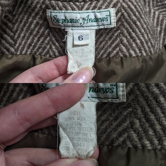 Vintage Herringbone Wool Overcoat - Picture 11 of 11